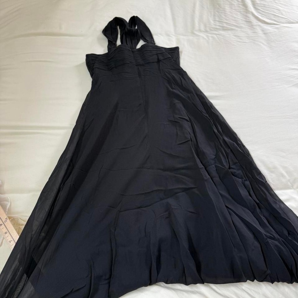 Y2K maggy london black silk halter dress size 4 100% silk - Picture 6 of 6